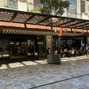 Some tables across from the entrance