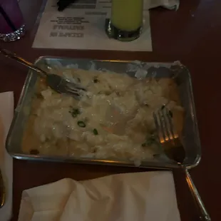 here is the clam chowder fries half devoured