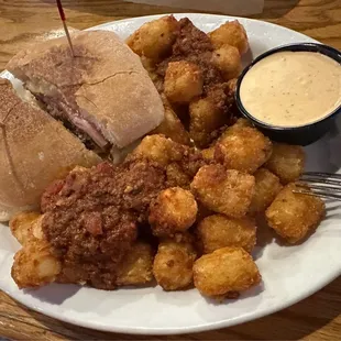 Cubano and Tots with Chili