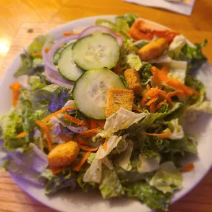 House salad had a great dressing no idea what it was