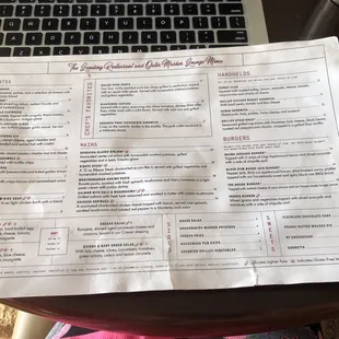 Menu as of 4/11/18