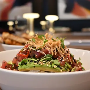 a bowl of food on a table