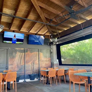 Additional seating in the outside covered patio