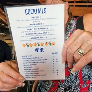 Drink menu