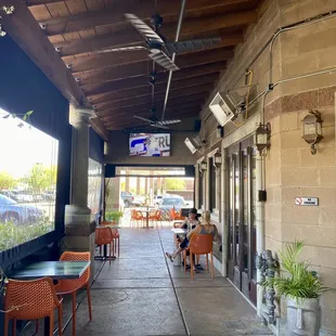 Covered outside patio seating