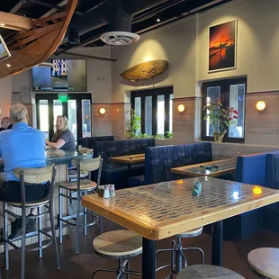 Inside tables and booths