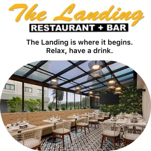 the landing is where it begins relax, have a drink