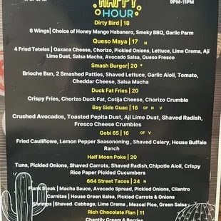 Happy Hour Menu