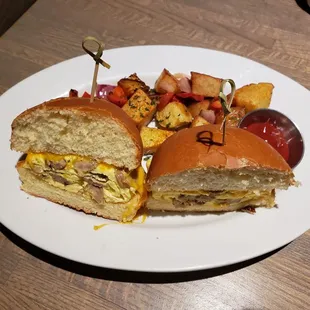 Breakfast brioche sandwich