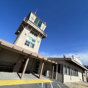the control tower at the airport