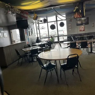 Looking out at the runway.