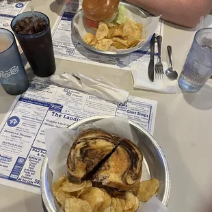 Cheeseburger (up top), Patty Melt (bottom)