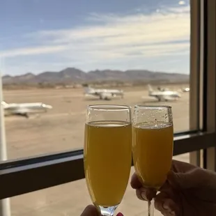Mimosas- great view of the runway!