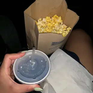 Complimentary popcorn and drink with your ticket! Most thoughtful theatre I've EVER been to!