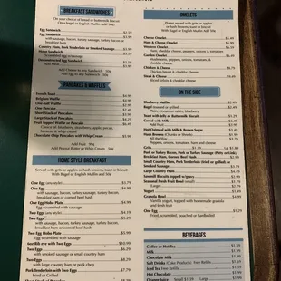 the menu for the lantern inn