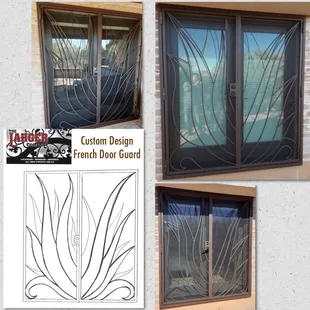 Double French Door Guard Custom design wrought iron