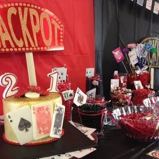 21st birthday casino cake