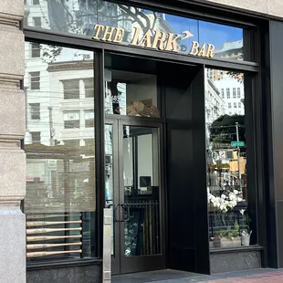 the entrance to the bar