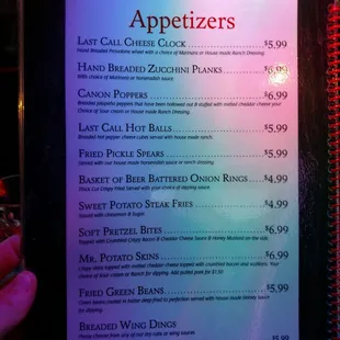 Menu page 1