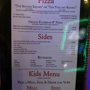 Menu page 9