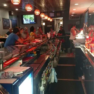 At the newly renovated bar.