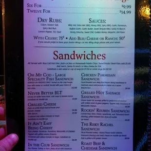 menu