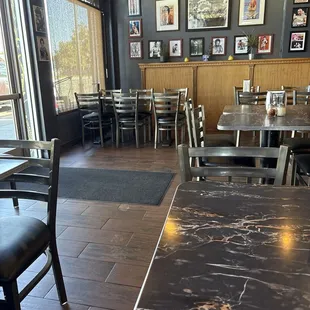 Indoor seating. They have a large patio.
