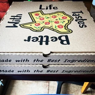 a pizza box with the best ingredients