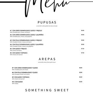 Our Menu!!