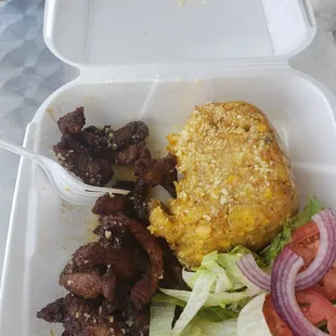 Mofongo with fried, crispy pork