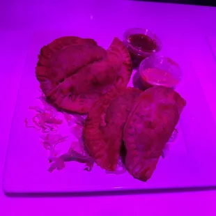 2 beef &amp; 2 chicken empanadas... both were excellent!