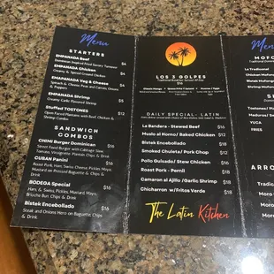 Current menu