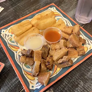 yucca and chicharron