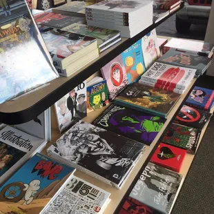 When you walk in, there's this table of books!