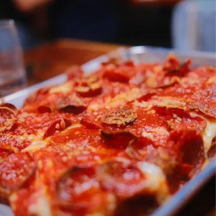 spicy pepperoni pizza