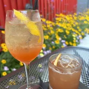 Two drink specials, one with bourbon, one with Gin