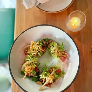 Ahí Tuna Wonton Poke Bowls