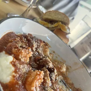 Bacon Egg and Cheese and the Shrimp and Grits