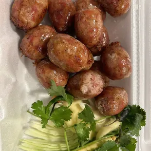 Thai sausages (need to get an order of rice for them).
