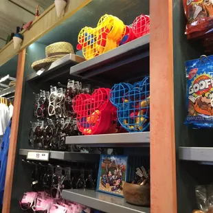 a variety of items on display