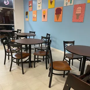 Some of the inside seating