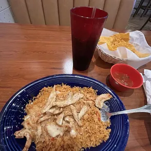 Lunch ACP, complimentary chips and salsa