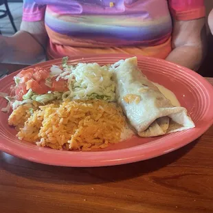 Lunch special burrito w/rice