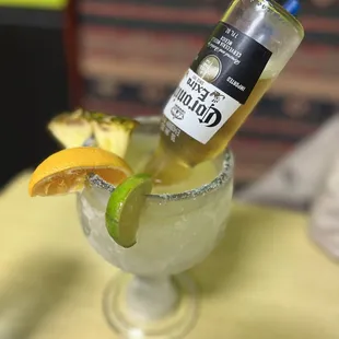 Margarita-ote! With a Coronita. Tasty and packs a punch!