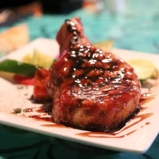 a piece of meat on a plate