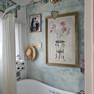 a bathtub in a bathroom