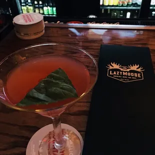 a cocktail in a martini glass