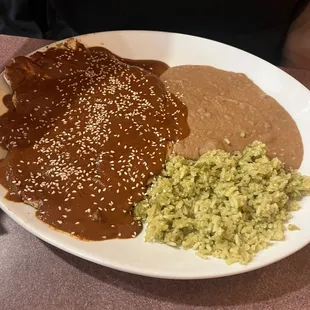Chicken Mole, chicken was juicy sauce a little too sweet but good.