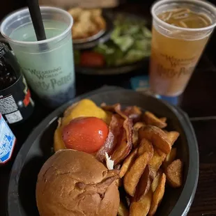 Classic chicken sandwich with potato wedge fries