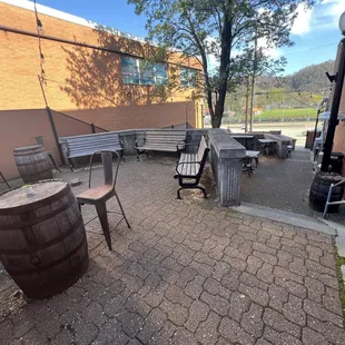 Patio area and back parking